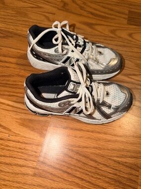 Kids Silver & White Athletic Sneakers - Comfortable Everyday Shoes
